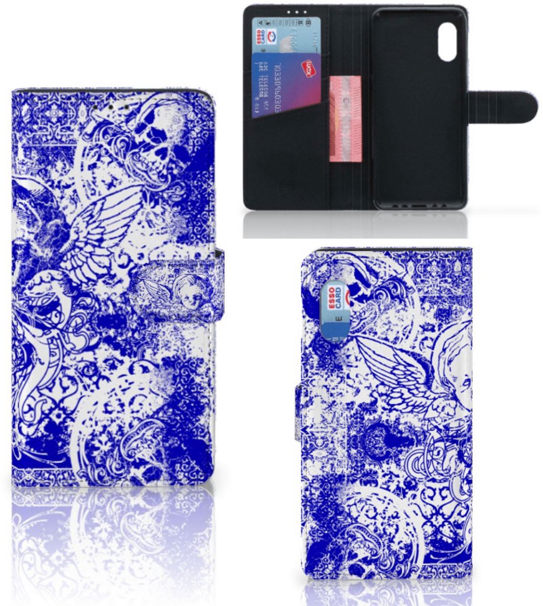 Telefoonhoesje met Naam Samsung Xcover Pro Angel Skull Blauw