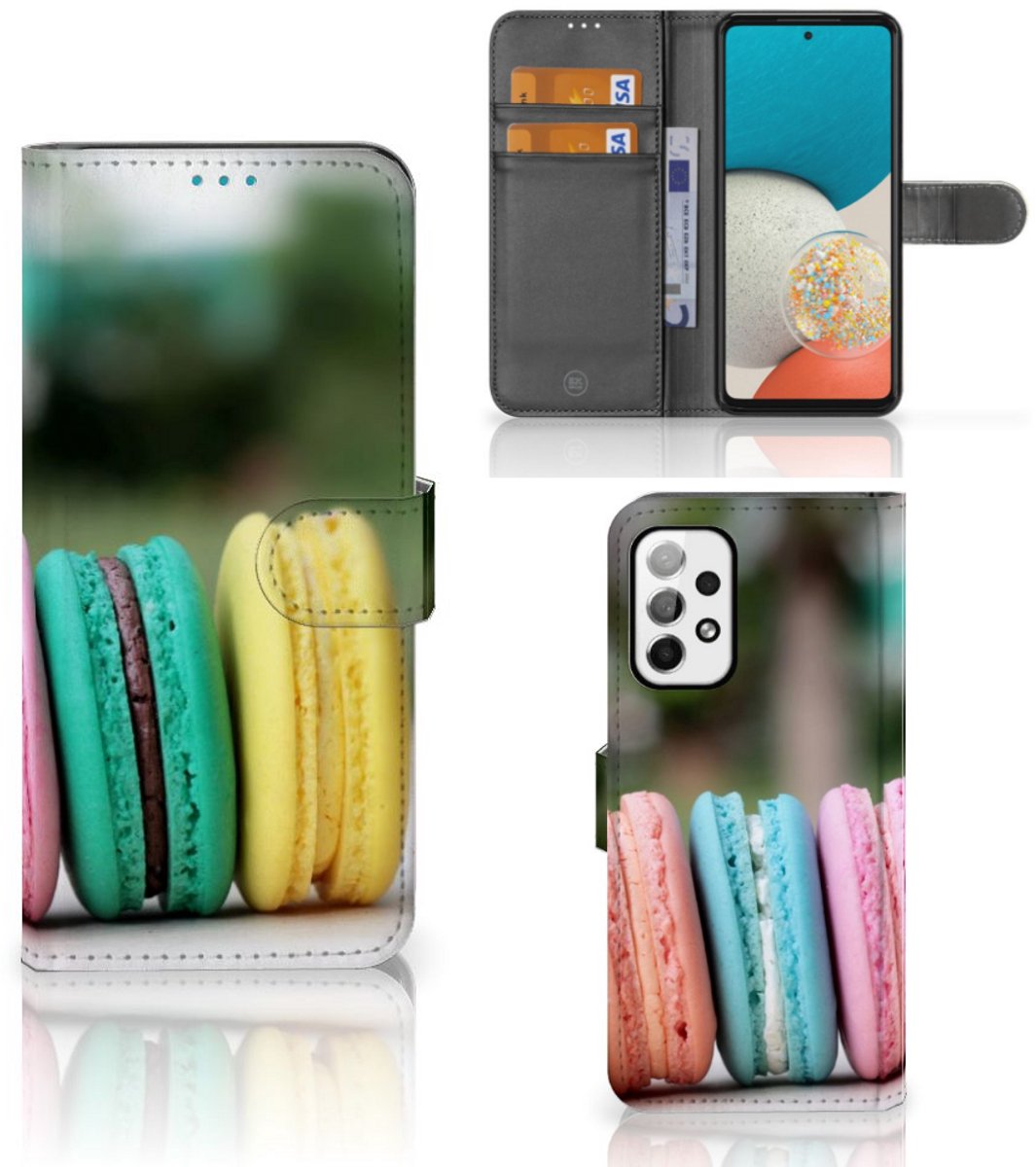 Samsung Galaxy A73 5G Book Cover Macarons