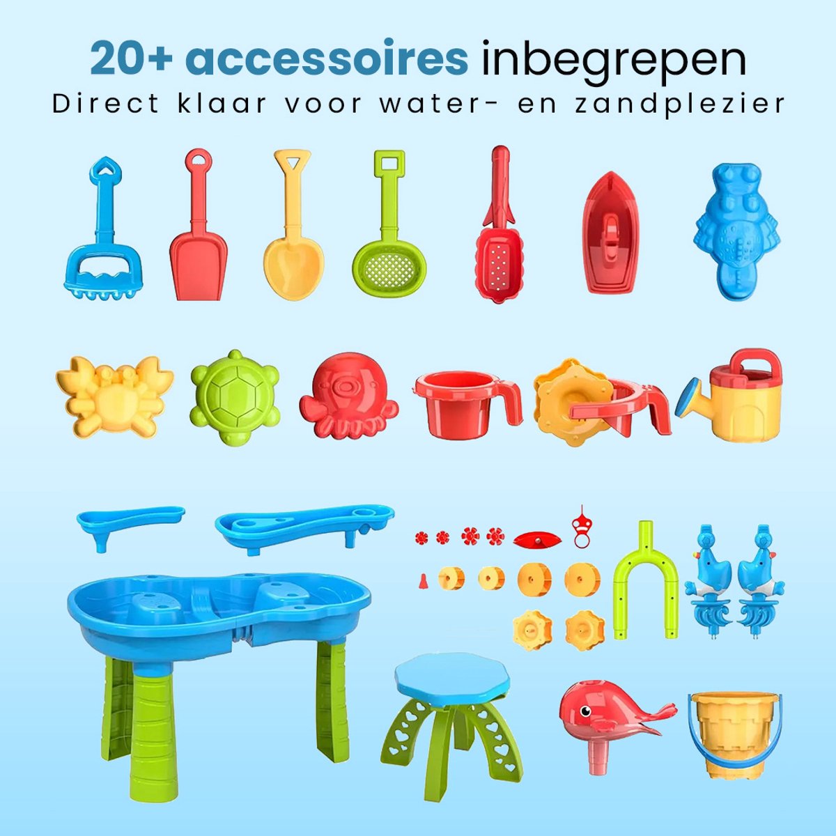 Decopatent ® - 3in1 Kindertafel met Blad - Watertafel met Hengels en