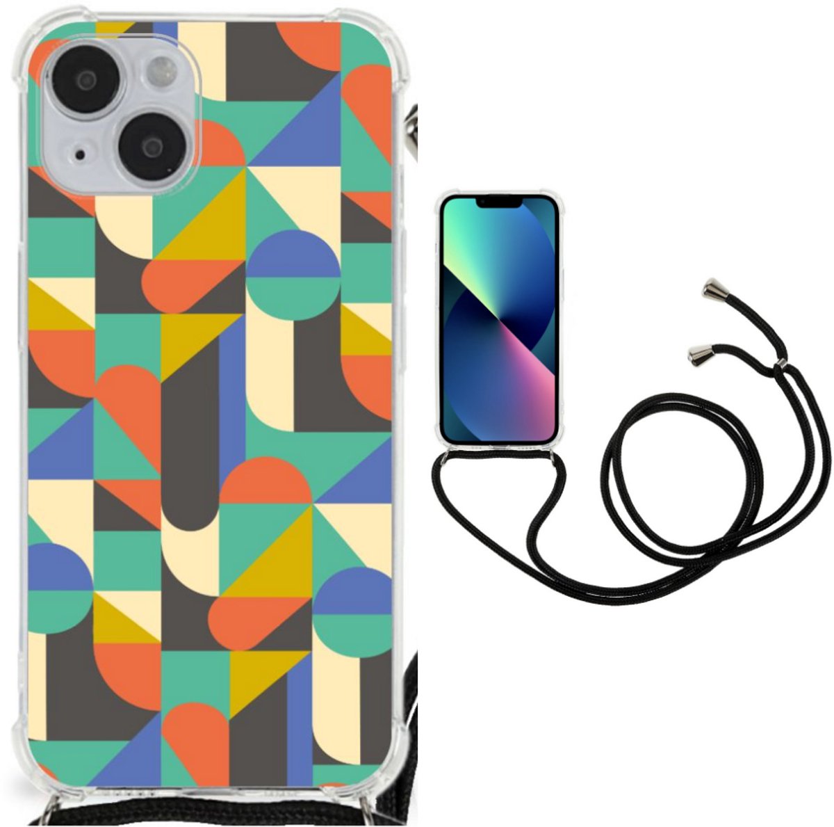 iPhone 14 Plus Doorzichtige Silicone Hoesje Funky Retro