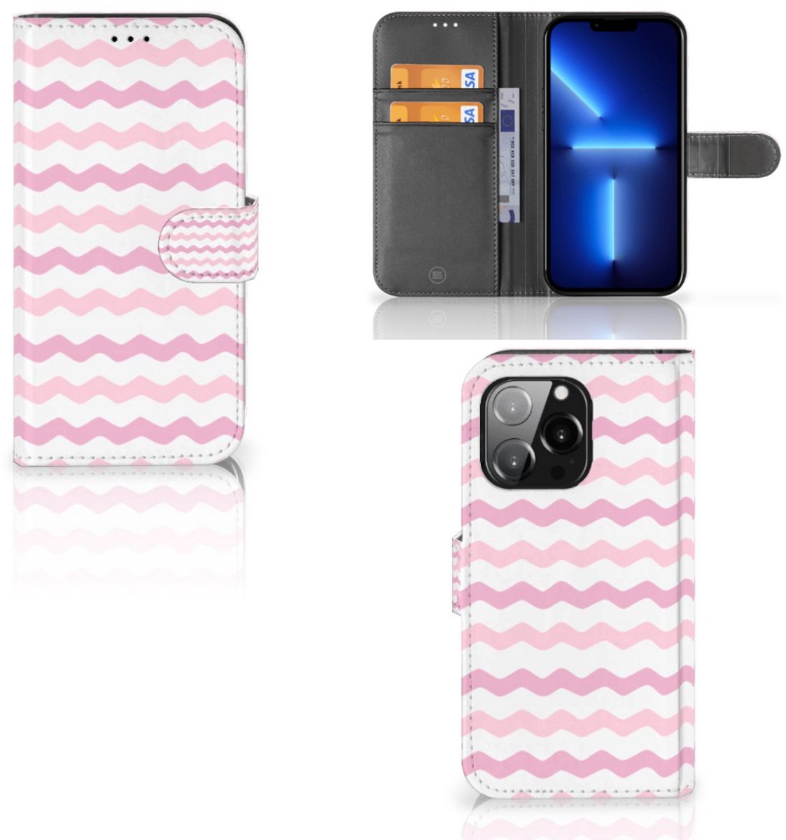 iPhone 13 Pro Telefoon Hoesje Waves Roze