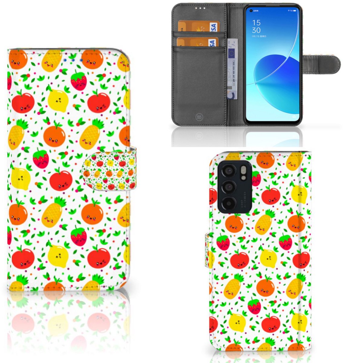 OPPO Reno6 5G Book Cover Fruits