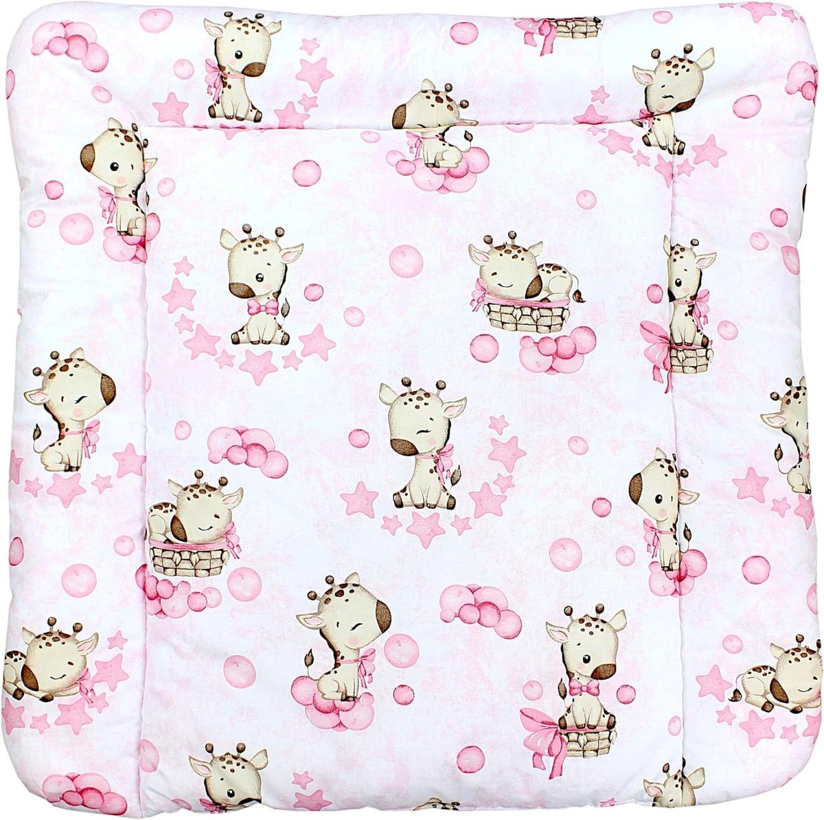 Aankleedkussen Baby - Commode Mat - Baby Verzorgen - Huidvriendelijk Katoen - 75 x 85 cm - Roze