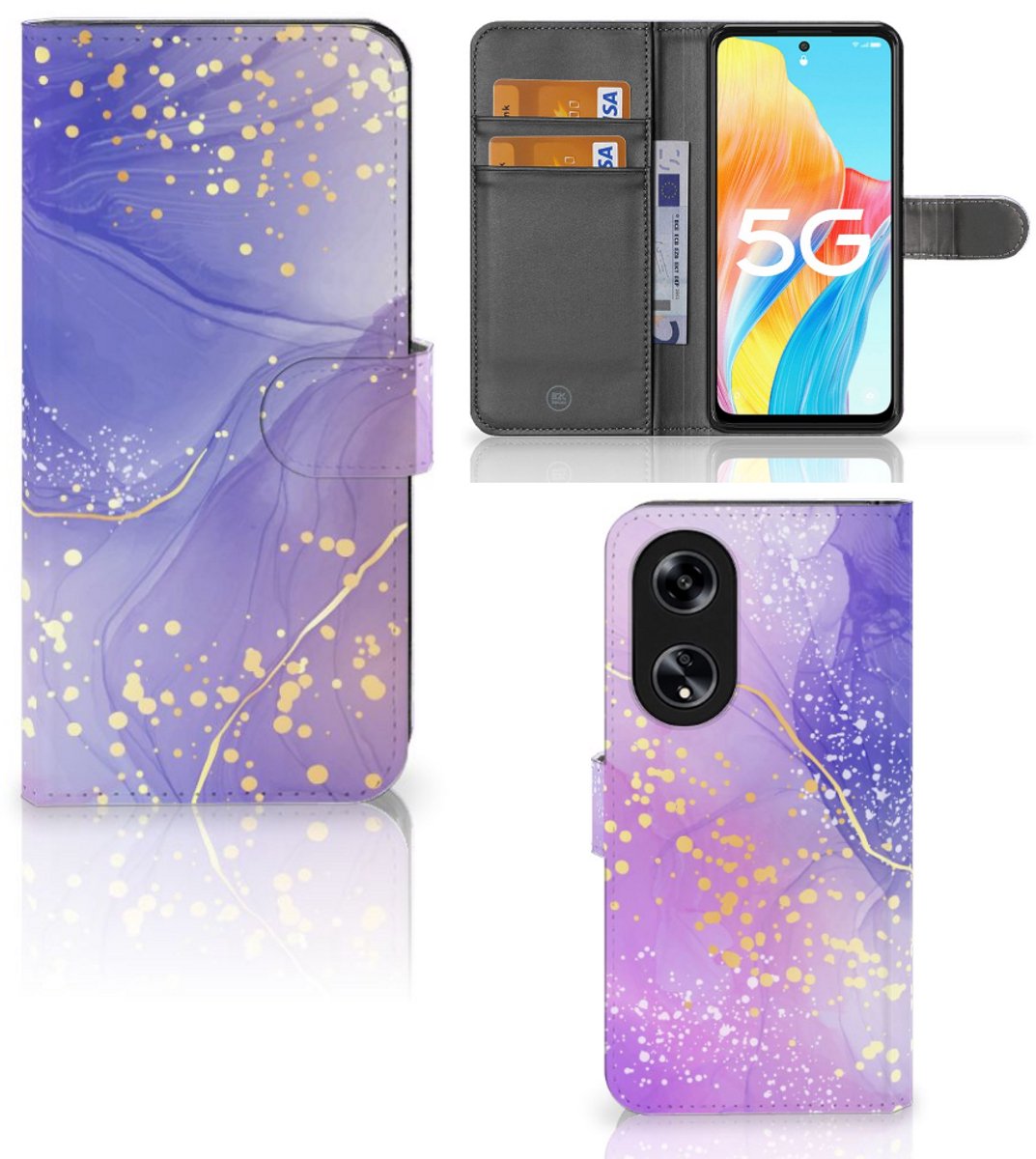 Hoesje voor OPPO Reno8 T 5G Watercolor Paars