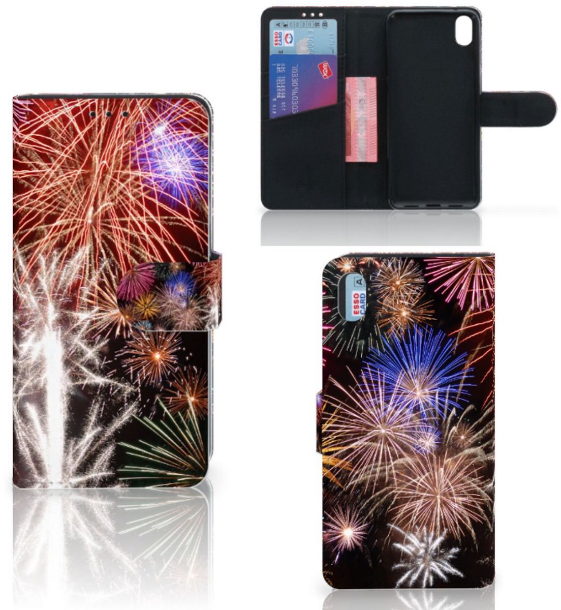 Boekhoesje voor Xiaomi Redmi 7A Wallet Case met Pasjes Vuurwerk