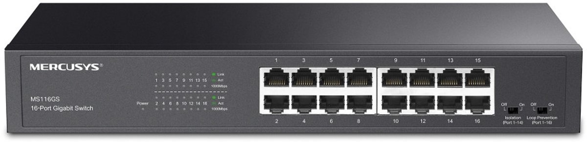 Mercusys MS116GS netwerk-switch Gigabit Ethernet (10/100/1000) Zwart