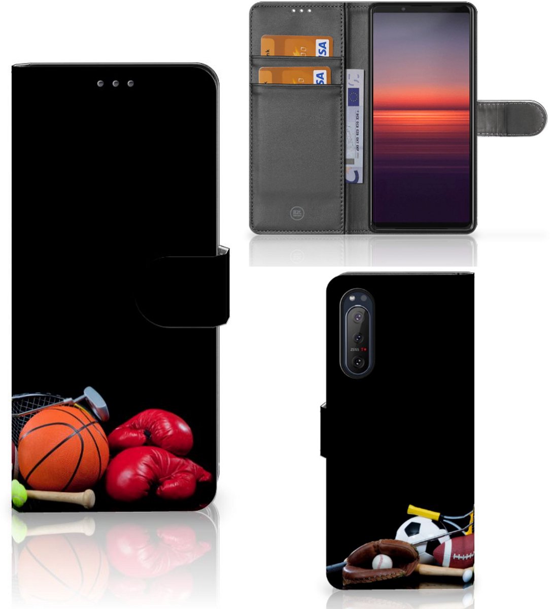 Sony Xperia 5II Wallet Case met Pasjes Sports