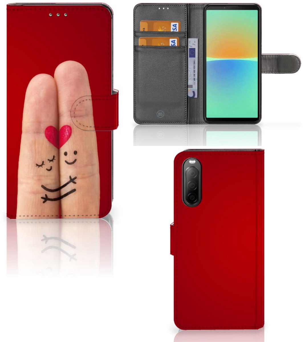 Sony Xperia 10 IV Wallet Case met Pasjes Liefde - Origineel Romantisch Cadeau
