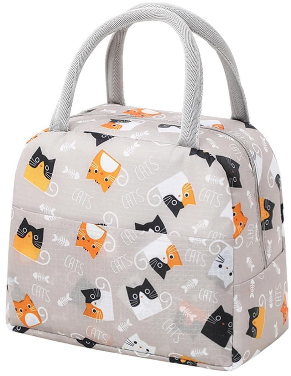 Cosensi - Insulated Lunch Bag - Koeltas - Waterdicht en Lekvrij - Grijs - Lunch Organizer - Geschikt voor Werk en Picknick