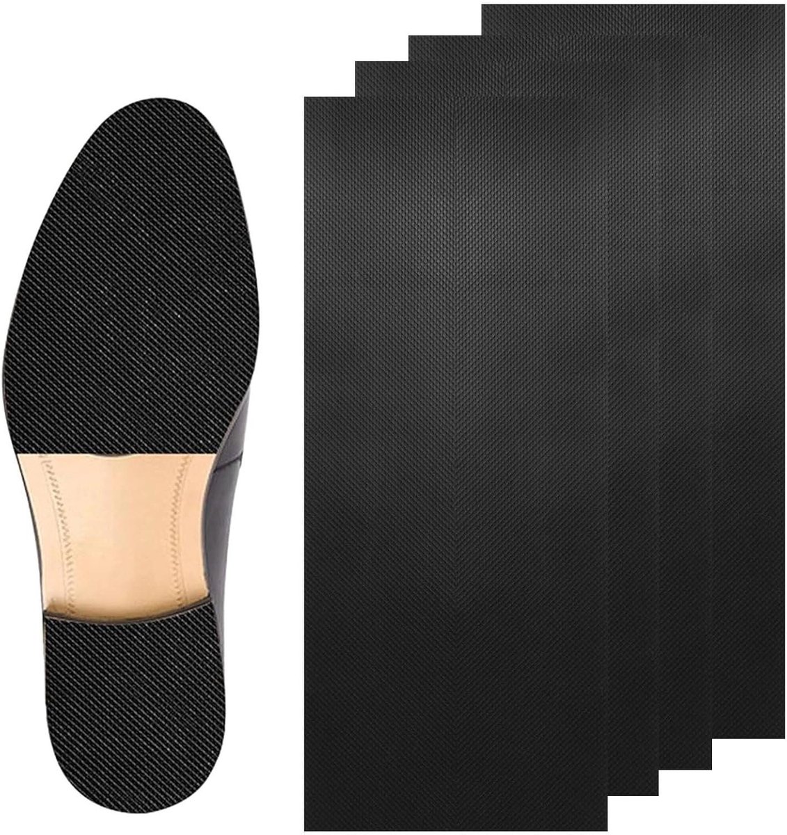 Schoenzoolbeschermers - Antislip pads - Voorkom uitglijden - Zelfklevend en trimbaar - 4 stuks - Zwart