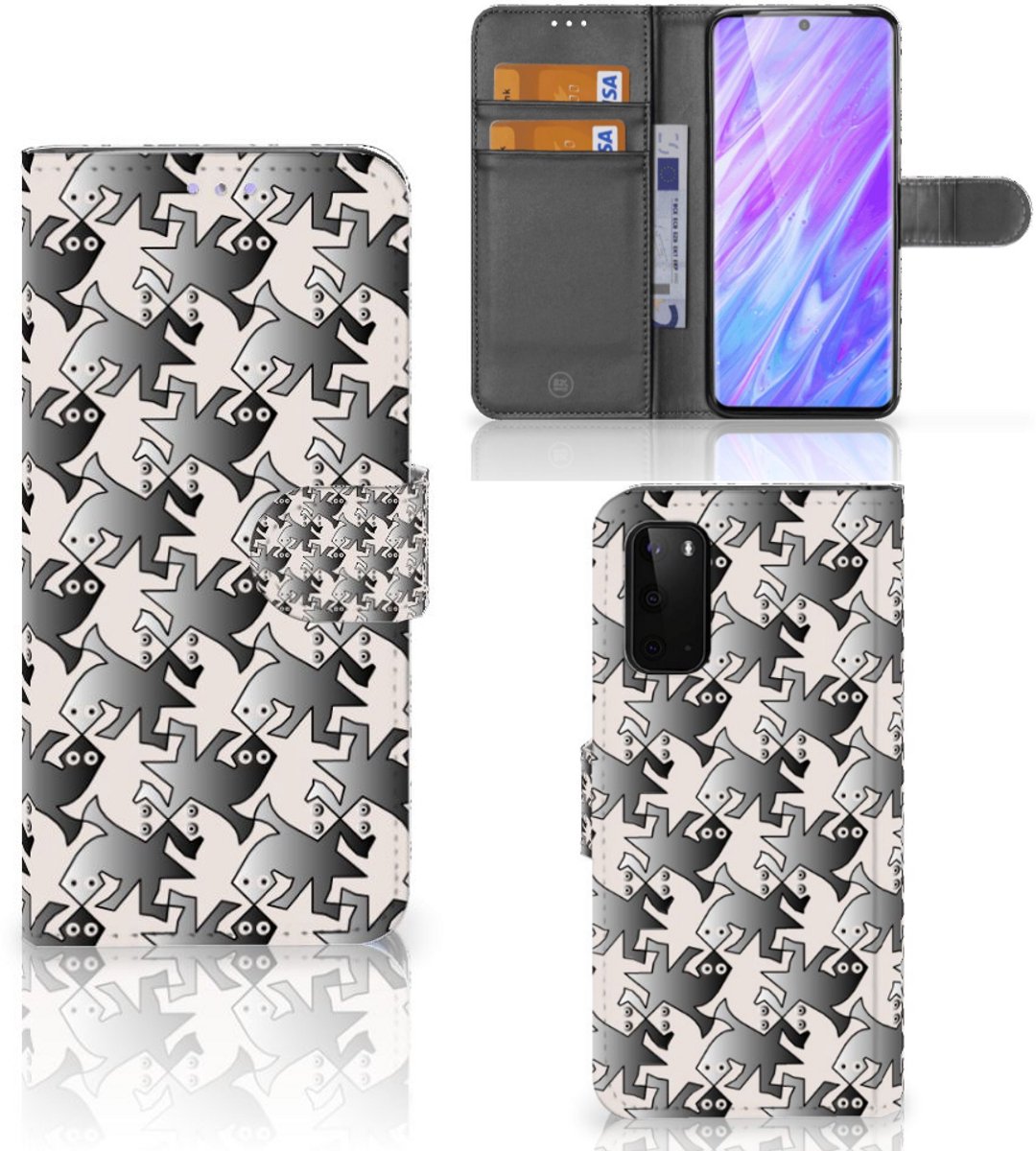Samsung Galaxy S20 Telefoonhoesje met Pasjes Salamander Grey