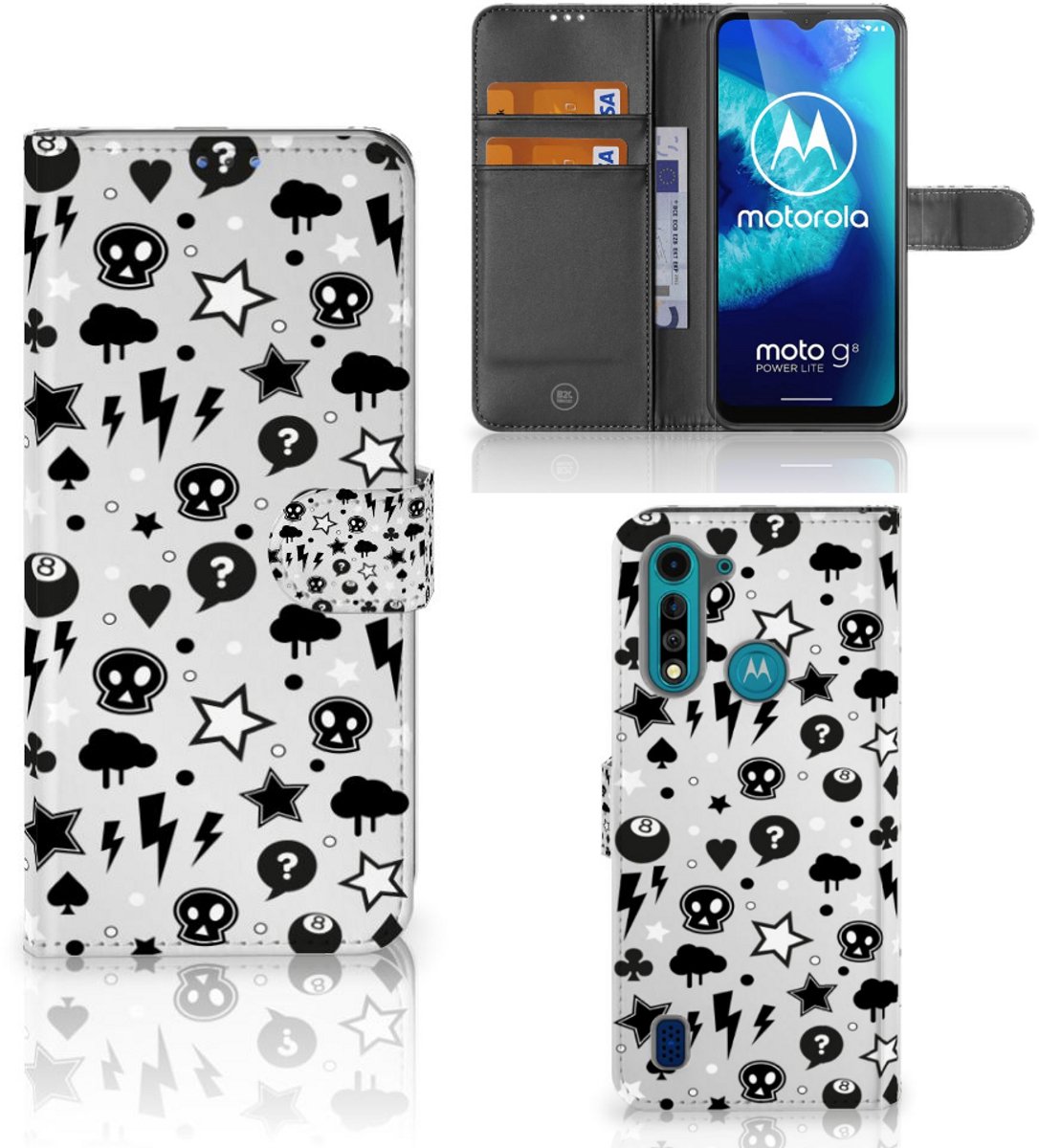 Telefoonhoesje met Naam Motorola G8 Power Lite Silver Punk