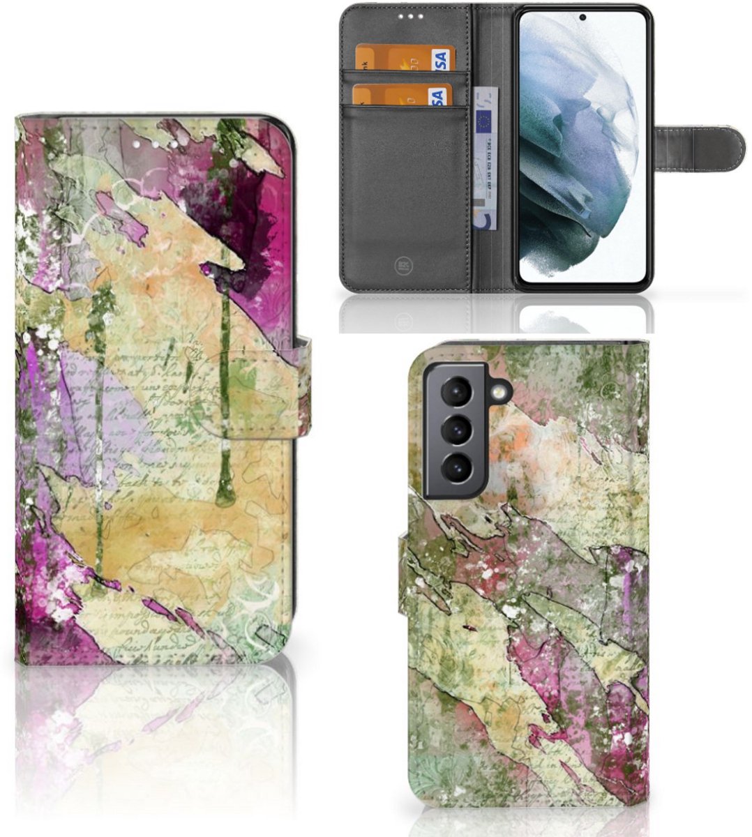 Book Case voor Hoesje Samsung Galaxy S21 FE Letter Painting