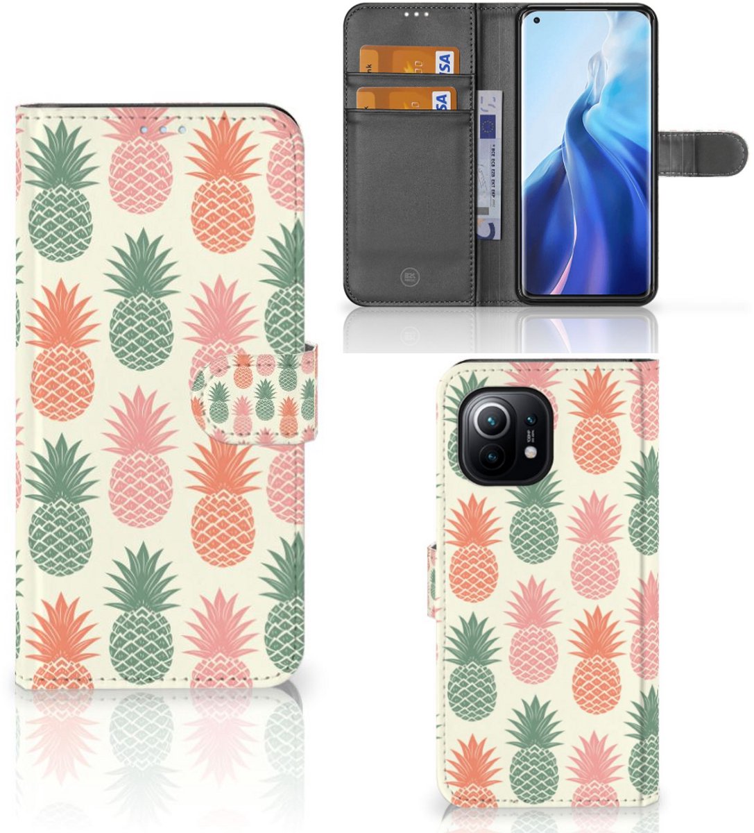 Xiaomi Mi 11 Book Cover Ananas