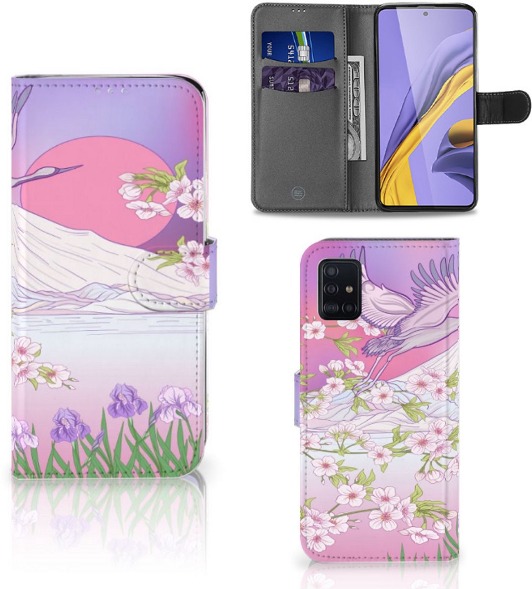 Samsung Galaxy A51 Telefoonhoesje met Pasjes Bird Flying