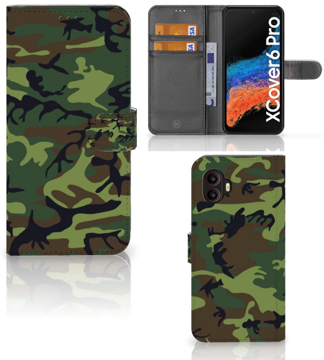 Samsung Galaxy Xcover 6 Pro Telefoon Hoesje Army Dark