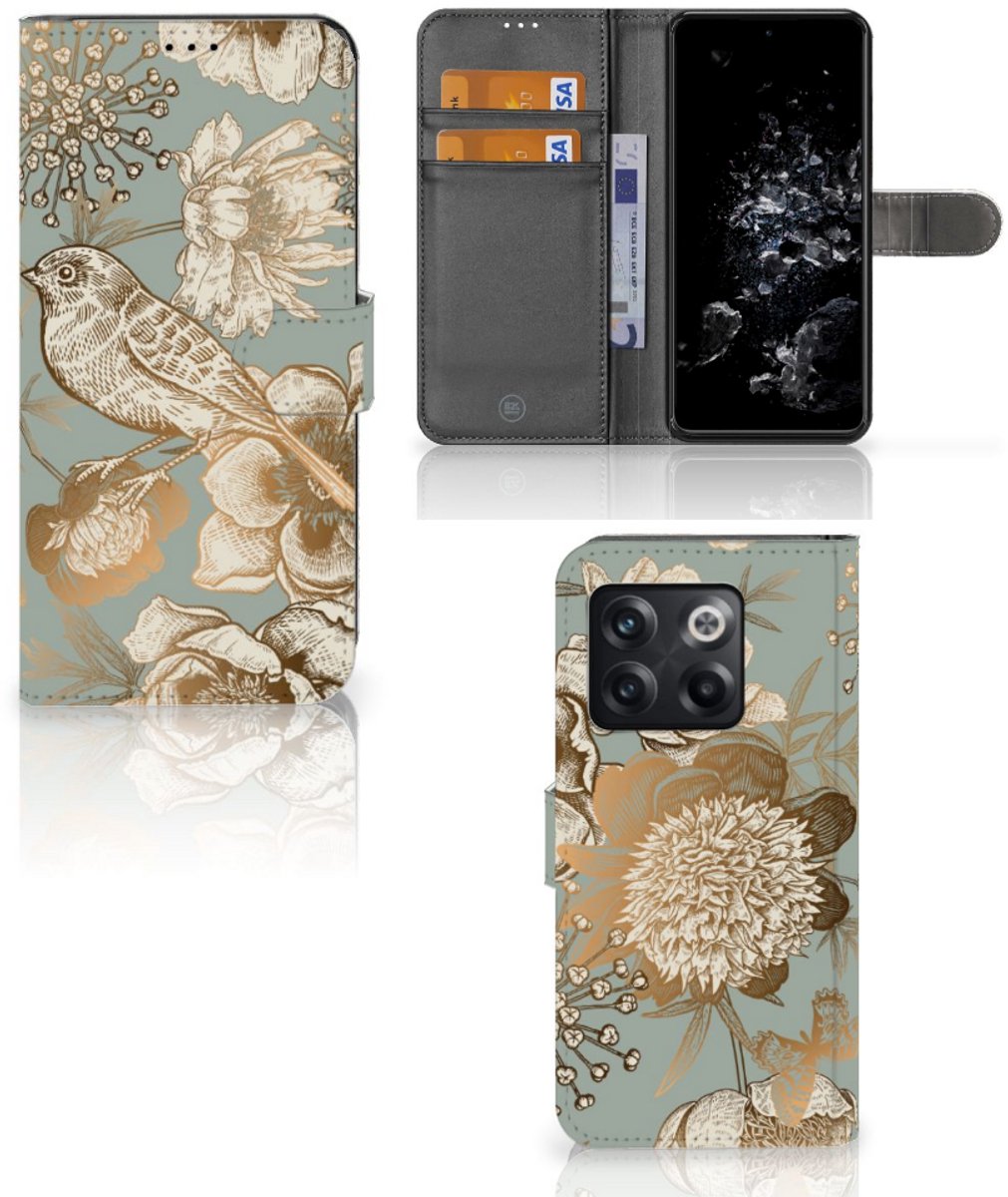 Hoesje voor OnePlus 10T Vintage Bird Flowers