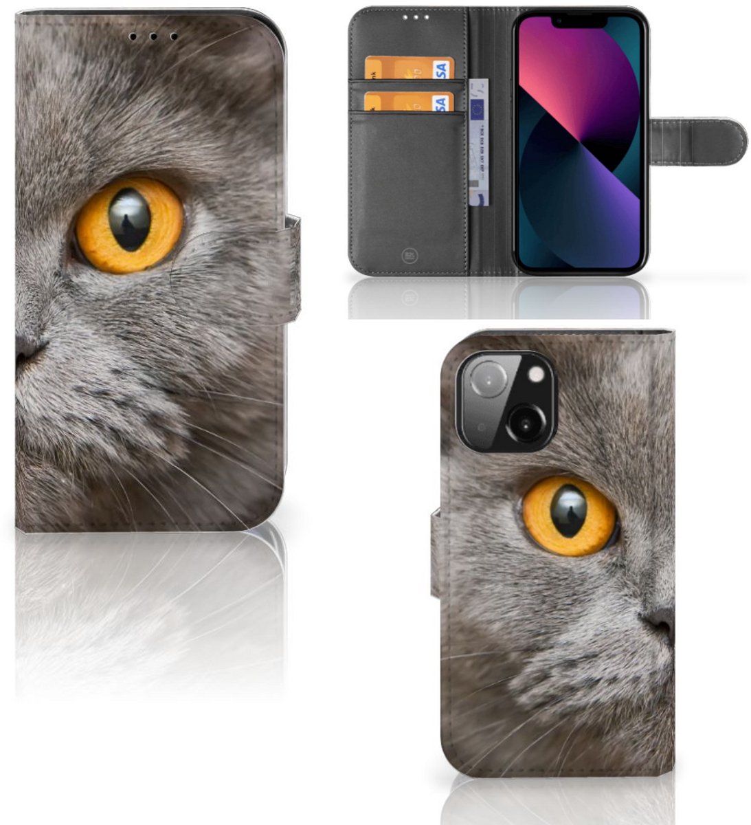 Telefoonhoesje met Pasjes iPhone 13 Mini Britse Korthaar