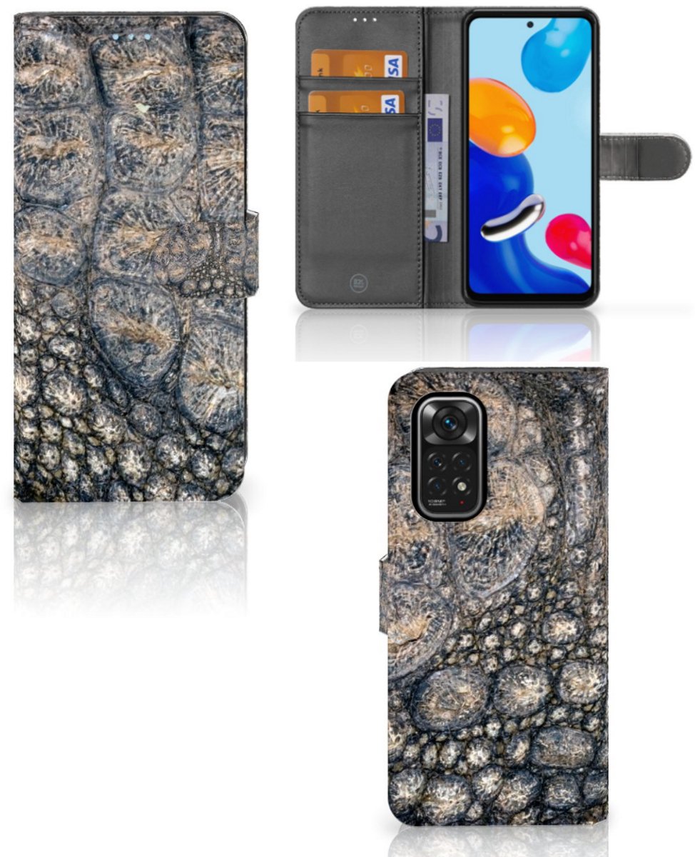 Xiaomi Redmi Note 11/11S Telefoonhoesje met Pasjes Krokodillenprint