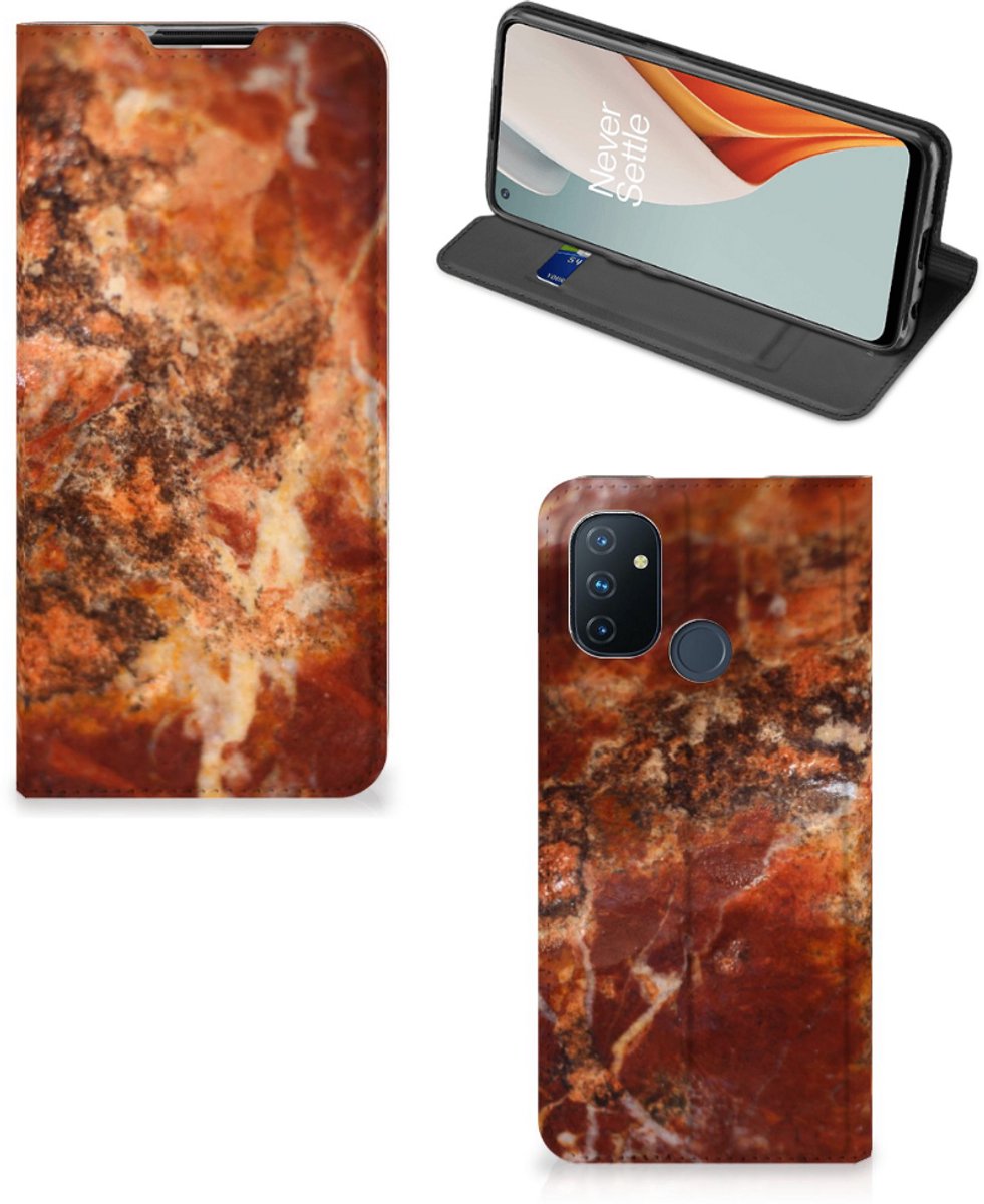 OnePlus Nord N100 Standcase Marmer Bruin