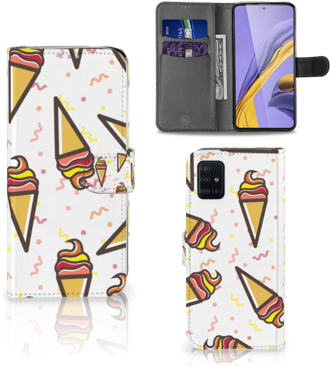 Boekhoesje voor Samsung Galaxy A51 Book Cover Icecream