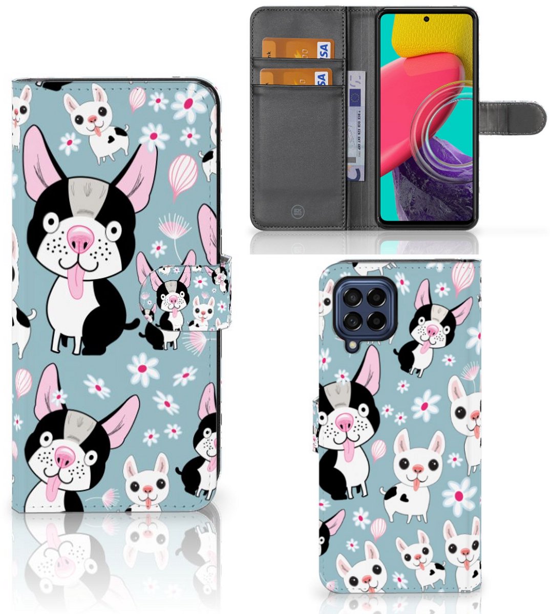 Samsung Galaxy M53 Telefoonhoesje met Pasjes Hondjes