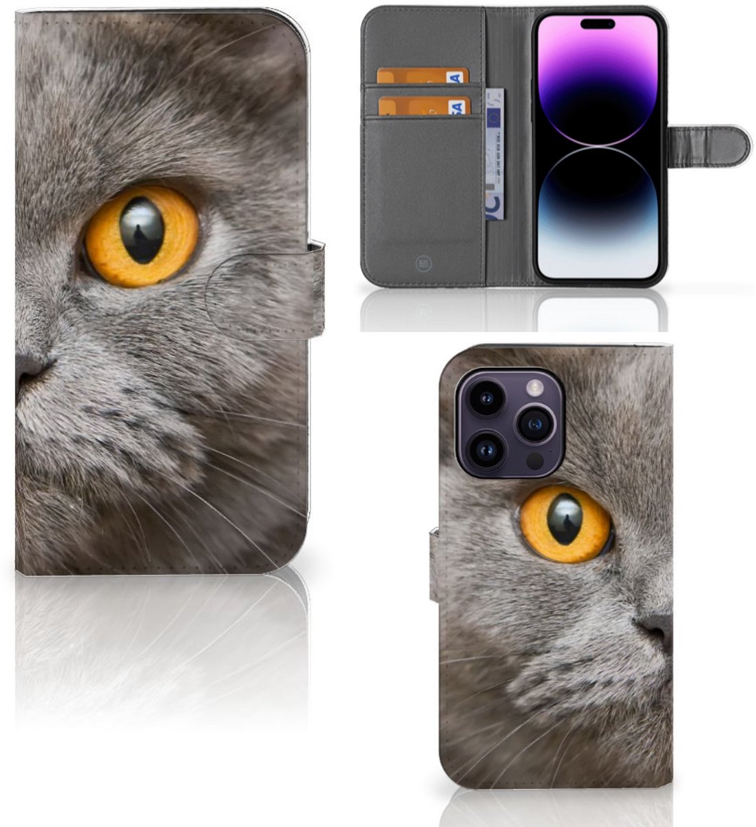 Telefoonhoesje met Pasjes iPhone 15 Pro Max Britse Korthaar