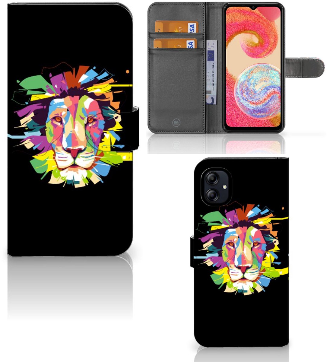 Samsung Galaxy A04e Leuk Hoesje Lion Color