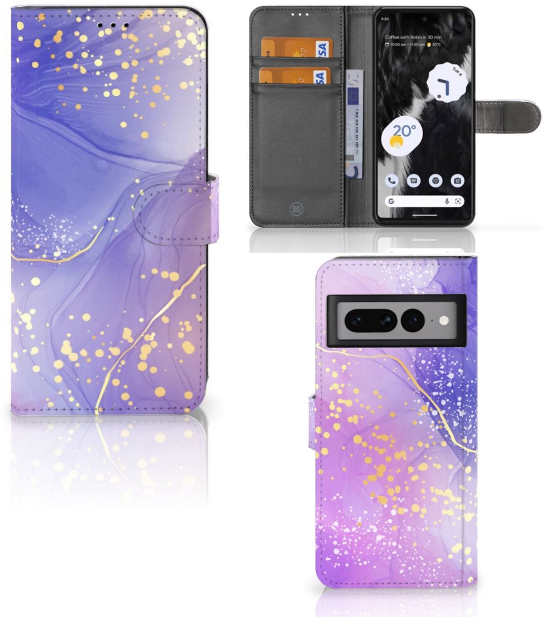Hoesje voor Google Pixel 7 Pro Watercolor Paars