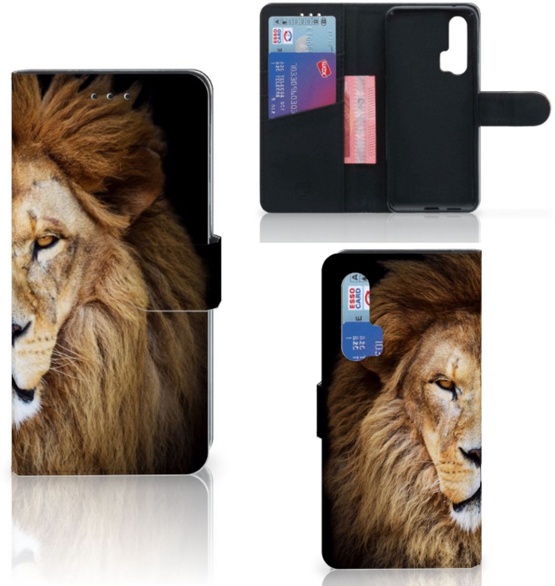 Honor 20 Pro Telefoonhoesje met Pasjes Leeuw