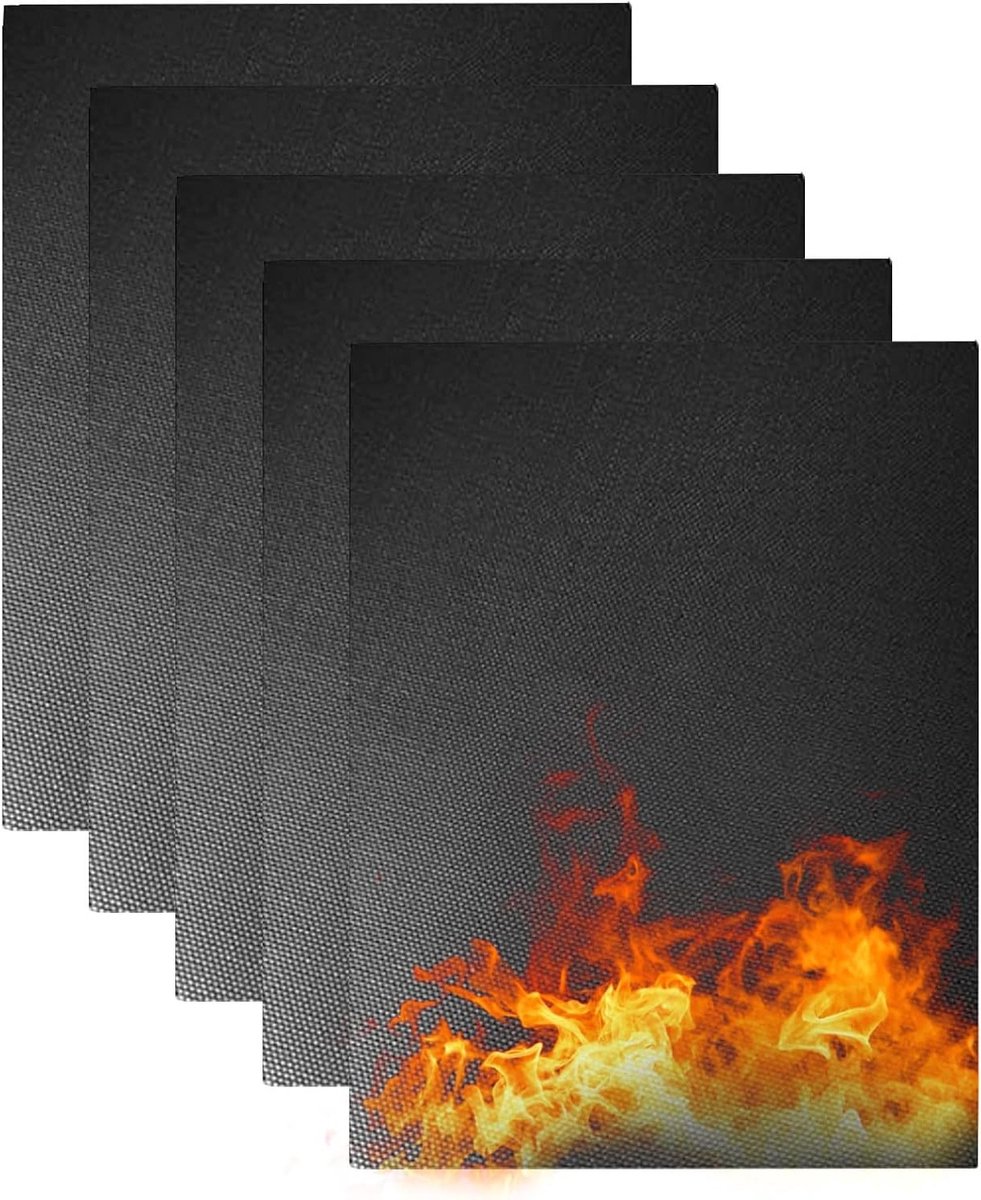 Herbruikbare BBQ Grill Mat met Antiaanbaklaag, Geschikt voor Gas- en Houtskoolgrills, Oven en Elektrische Grill, Hittebestendig en Makkelijk Schoon te Maken
