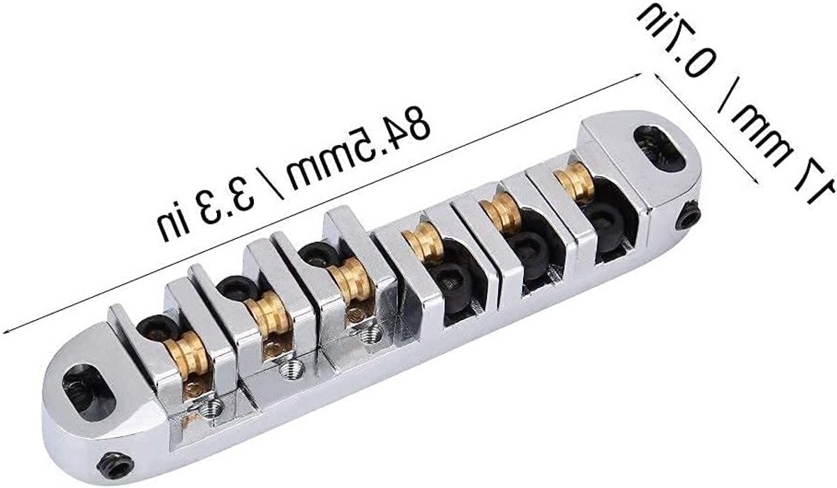 Roller Bridge voor Elektrische Gitaar, Tune-o-matic Locking Zadel Vervanging voor LP Stijl 6-Snarige Gitaar met Hoogwaardige Legering