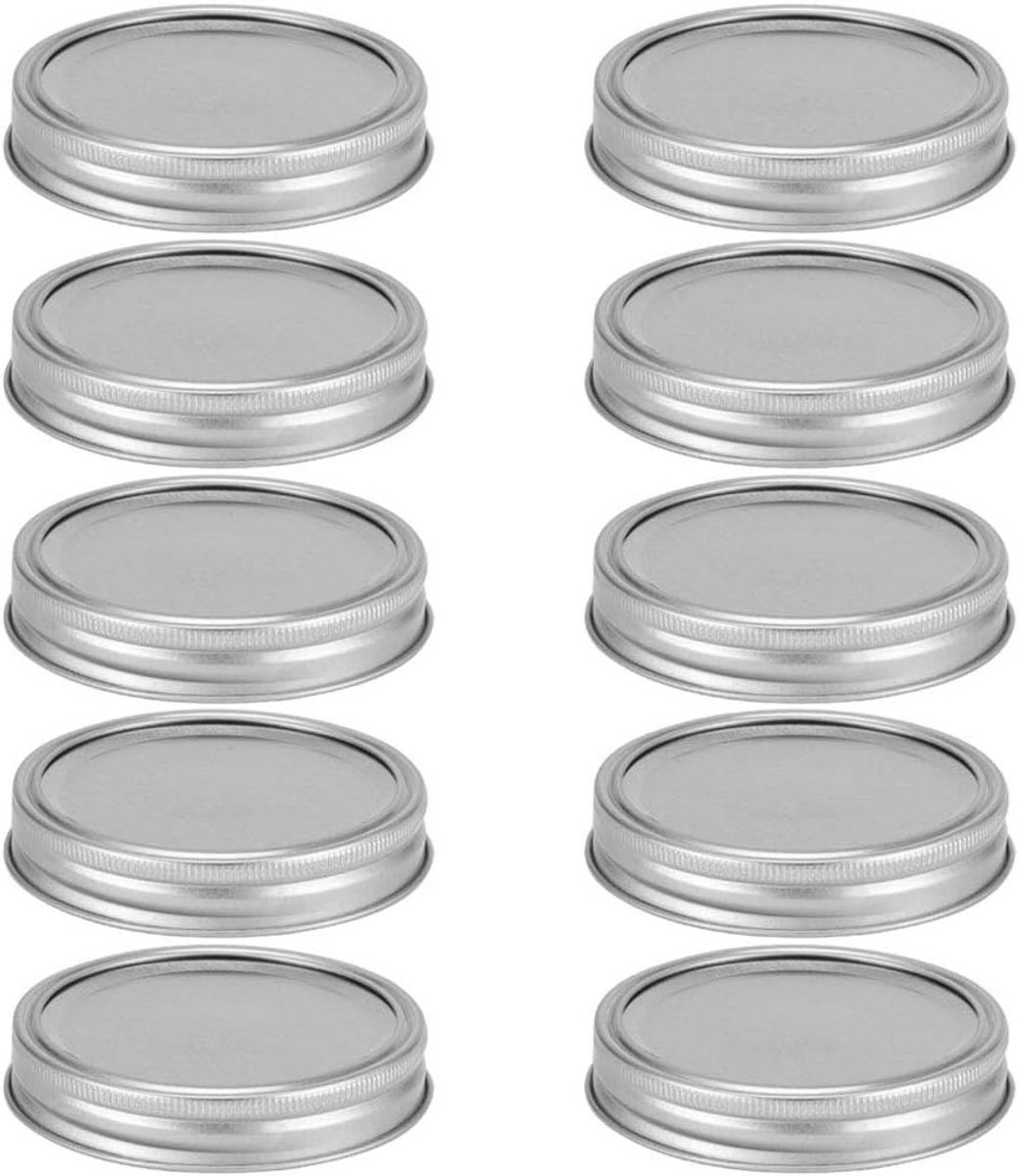 Glazen Fles met Roestvrij Stalen Afdekking en 86 mm Gouden Cirkelring voor Koken en Bewaren van Voedsel (10 blikken brede mond)