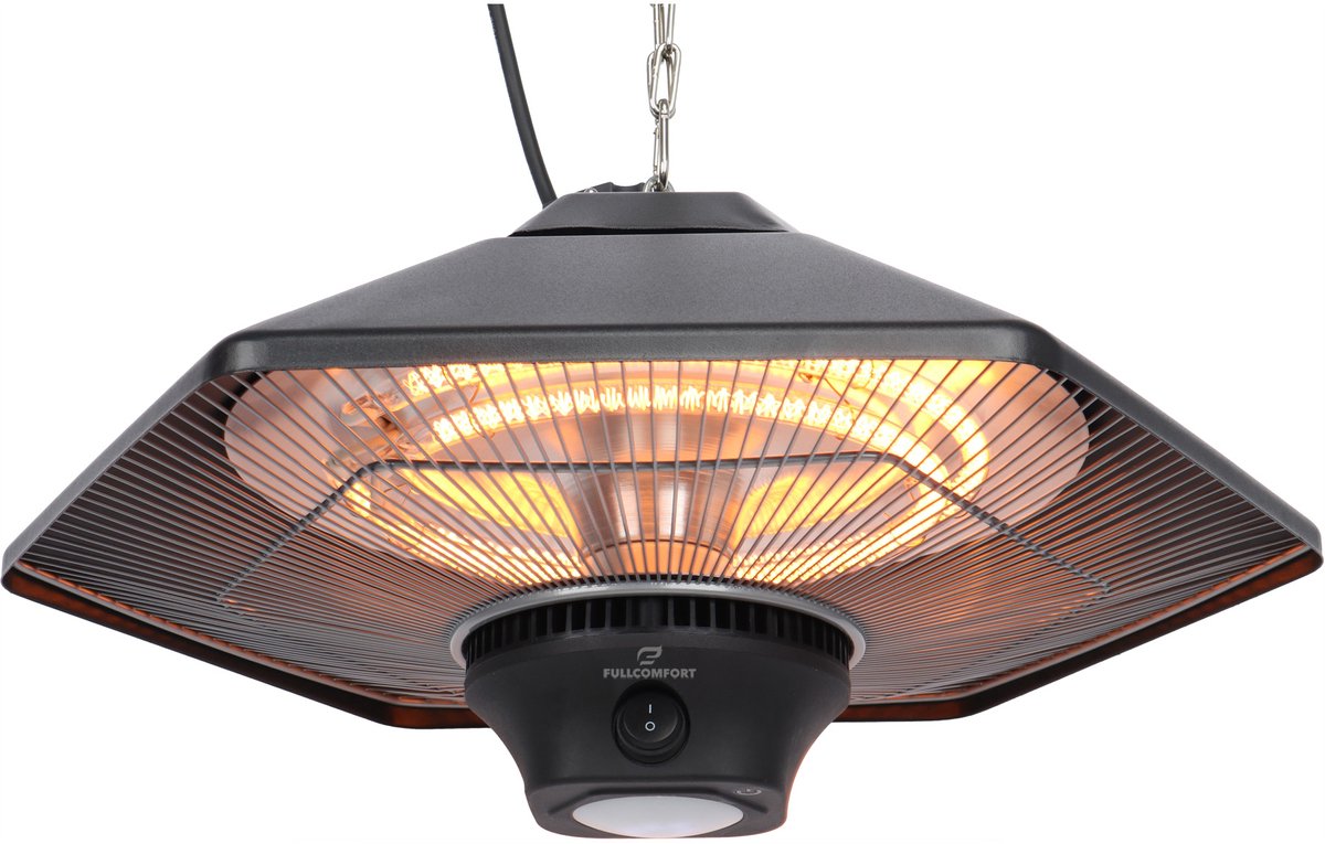 Fullcomfort - I-Red Infrarood terrasheater Heat & Light - Terrasverwarmer hangend - 800W/1200W/2000W - Optionele verlichting - met afstandsbediening – foto 2