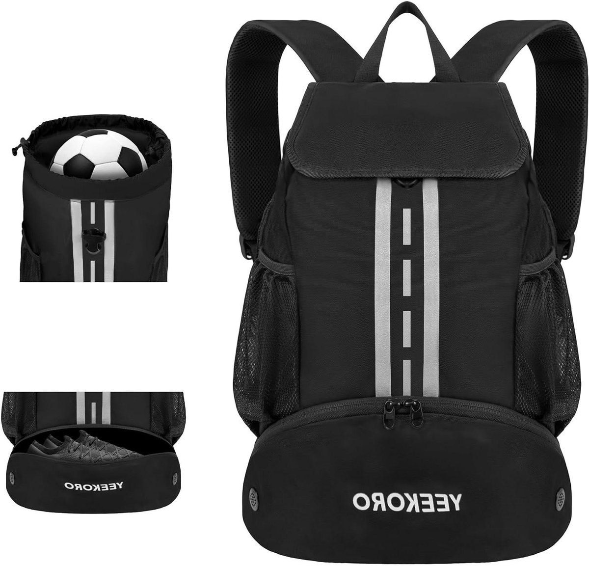 Voetbalrugzak Multifunctioneel - Sport Gym Tas - Sportuitrusting Dragen - Droog-Nat Aparte Compartiment - 32 x 15 x 47 cm