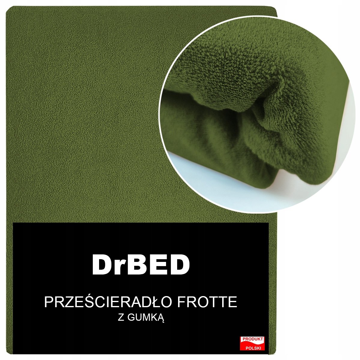 DrBED - Frottee Hoeslaken - 120x200cm - Khaki - Elastisch - Niet Pilsend