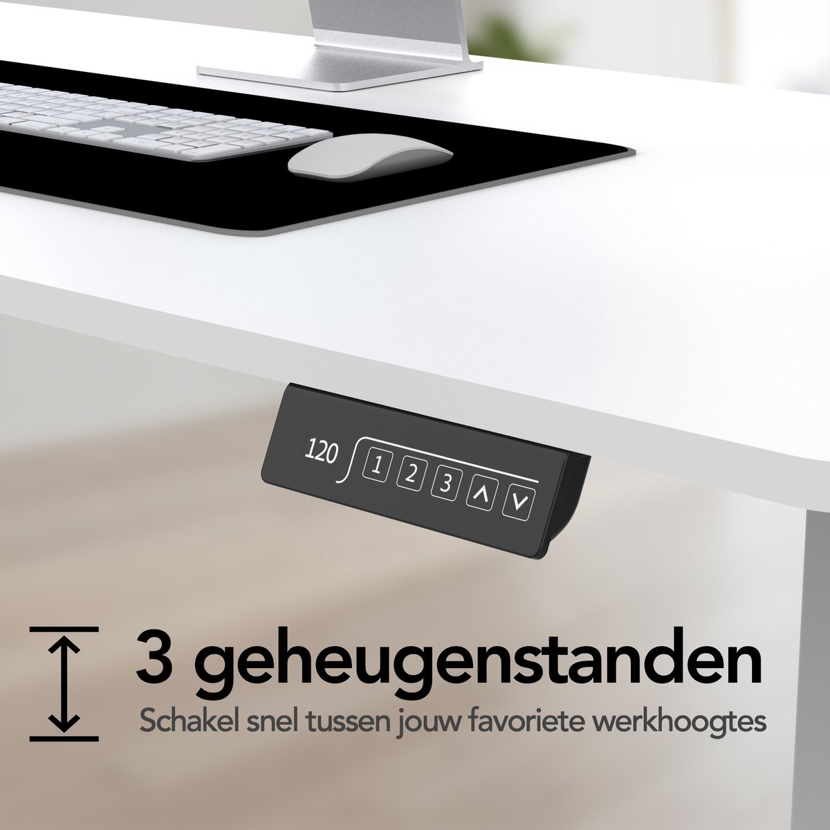 Infinity Goods Zit Sta Bureau Elektrisch Verstelbaar - 120 x 60 CM - Geheugenfunctie - Wit thumbnail 6