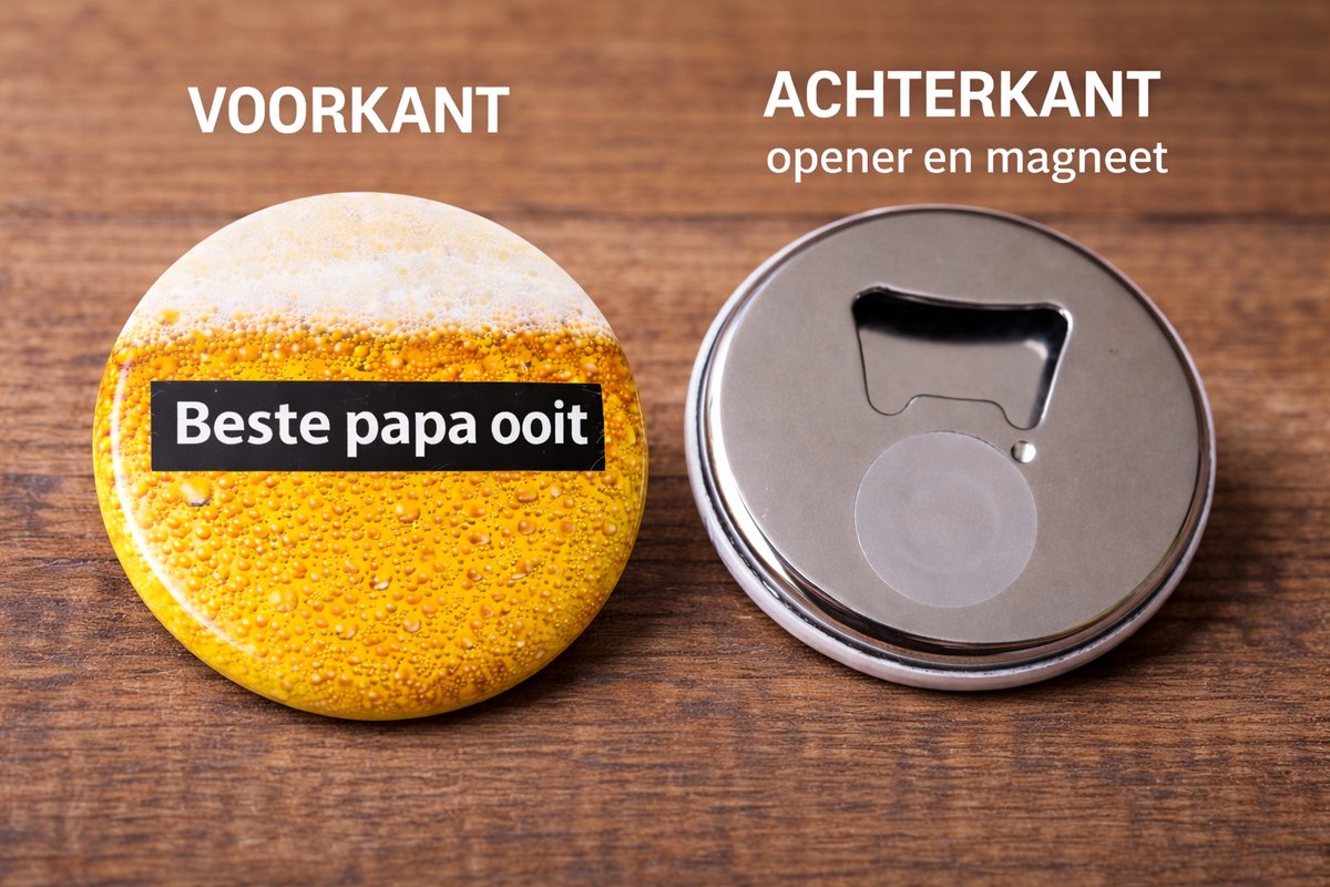 Bieropener met Magneet – “Beste Papa Ooit” – Koelkastmagneet Flesopener – Origineel Cadeau voor Vader