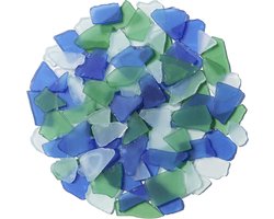Zeeglas om te knutselen - 14 oz Frosted Seaglass Stukken - Vaasvulling en Aquarium Ornament, Doe-het-zelf Ambachtelijke Benodigdheden voor Kunst, Strandbruiloften en Woondecoratie (Kobaltblauw,