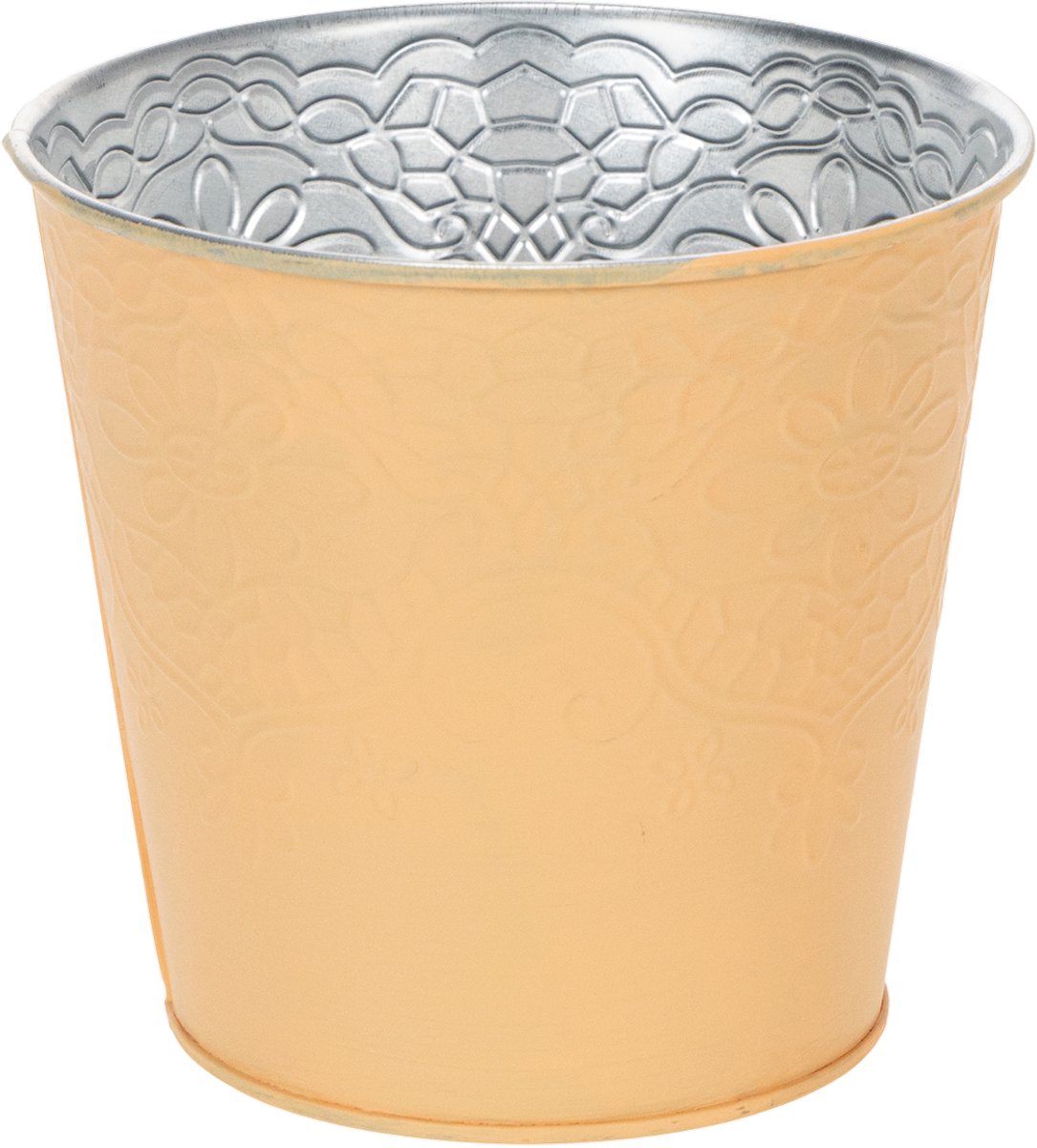 Metalen plantenbak, pasteloranje, Ø13,5 cm H12,5 cm