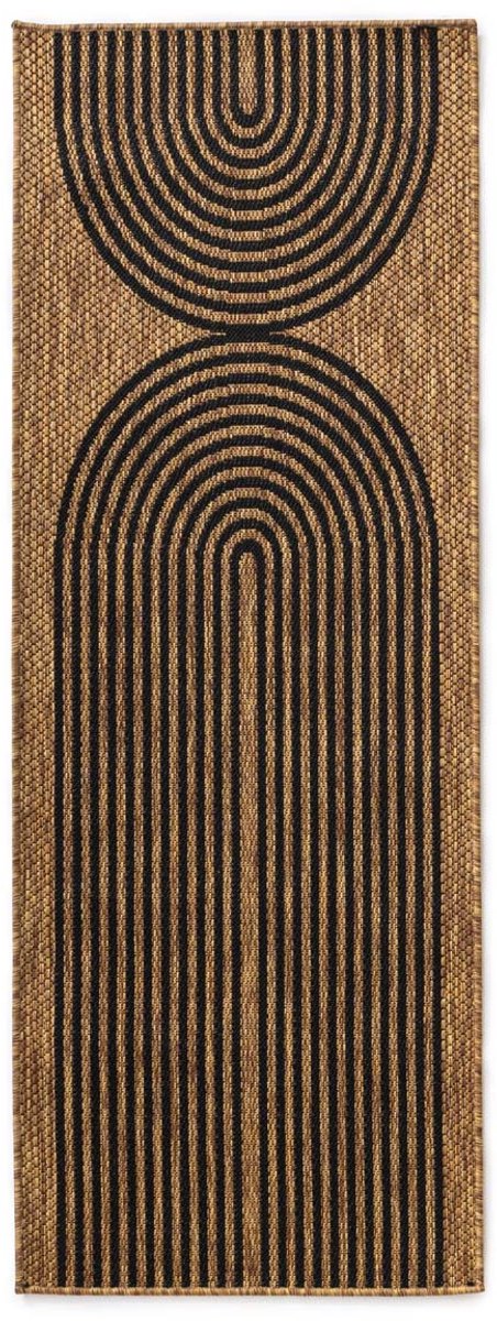 Jute balkonkleed - Serenity beige/zwart 67x180 cm