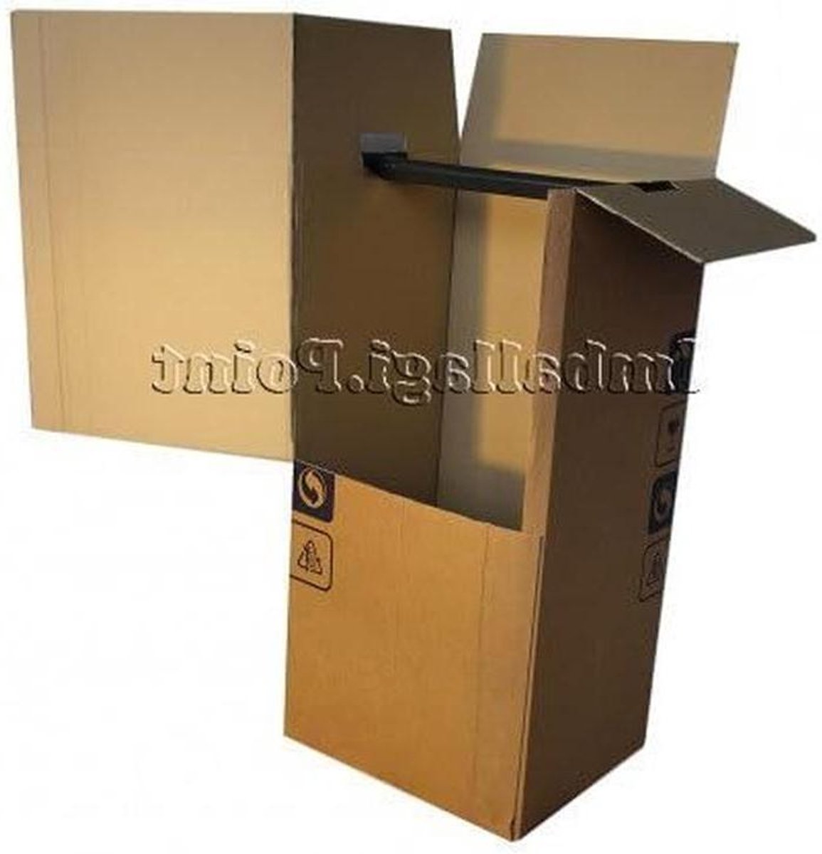 Kledingkast Verhuisdoos - Kleding Opberger - Kleding Vervoeren - Dubbel Golfkarton - 50 x 50 x 120 cm - Bruin