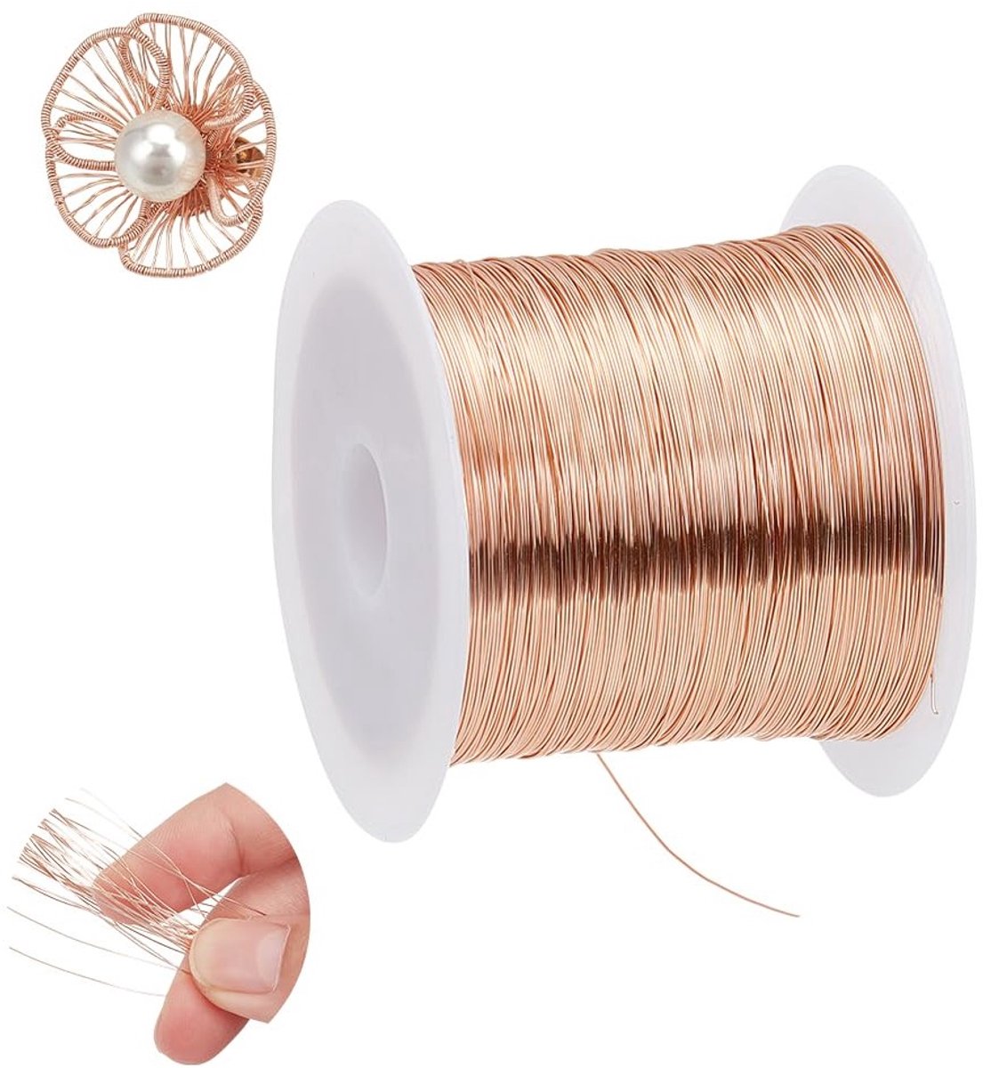 72m 0.3mm 28 gauge koperdraad voor sieraden maken, buigbare draad voor accessoires en ambachten, ideaal voor knutselen en creatief werk