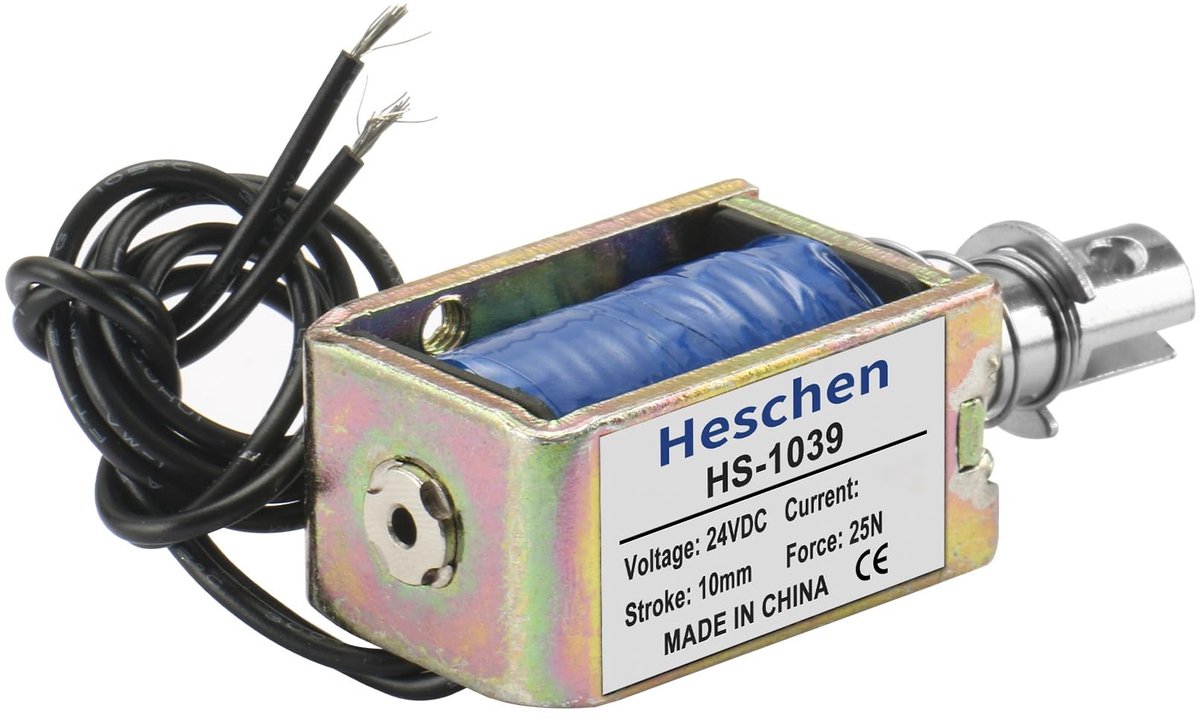 Allecto - Electromagnet - DC24V - Sterke prestaties - Open frame - Push pull type - Ideaal voor vendingmachines en apparatuur - 25N kracht