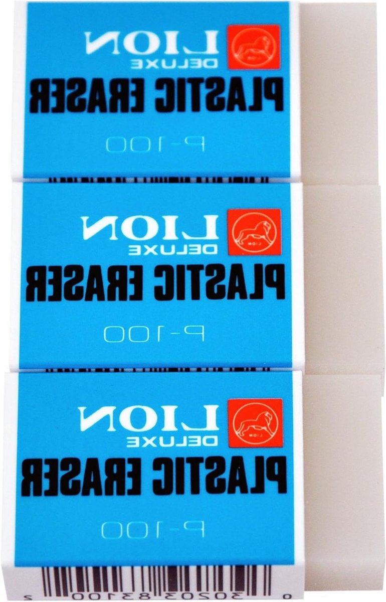Plastic Gummen - Witte Gummen - Fouten Corrigeren - Verkruimelt Niet - 3 Stuks - Doorschijnend Wit