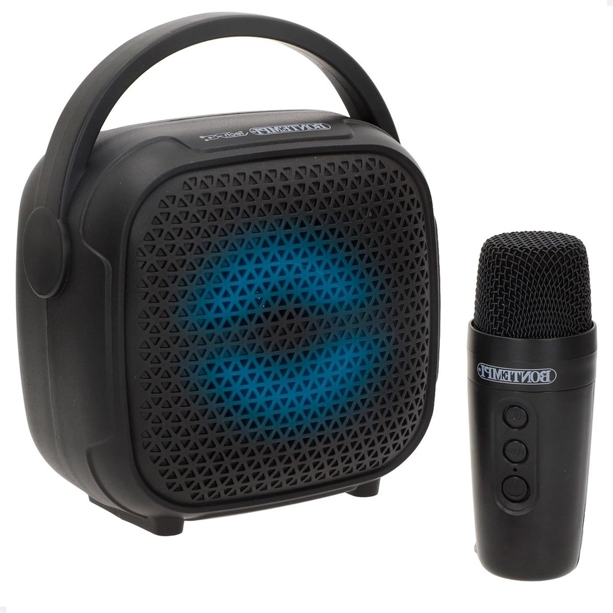 Mini Luidspreker - Draagbare Speaker - Muziek Afspelen - RGB Verlichting - 13 x 8.5 x 15 cm - Zwart