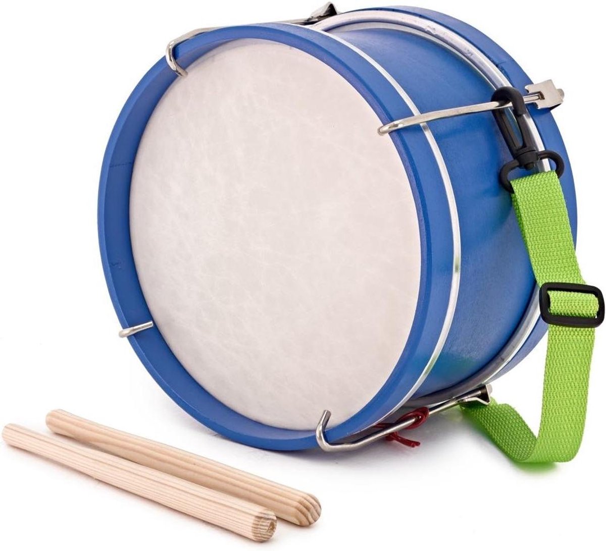 Mini Marching Drum - Kinder Drum - Ritme Leren - Lichtgewicht Instrument - 85 x 55 inch - Blauw