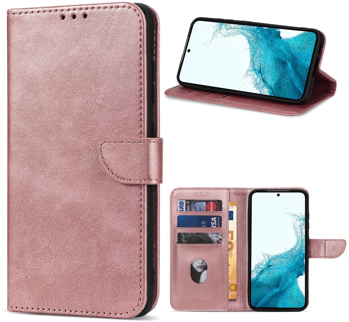 Solidenz hoesje - Geschikt voor Samsung Galaxy S23 - Bookcase - Roségoud