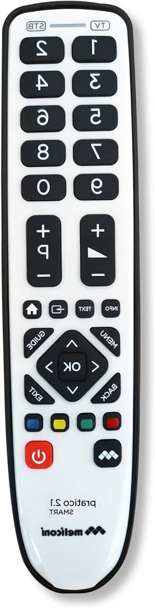 Universele Afstandsbediening - 2-in-1 Bediening - TV en Decoder - Rubberen Behuizing - 10 Meter Bereik - Zwart/Zilver