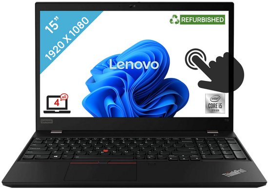 Lenovo ThinkPad T15 Gen 1 | 15.6inch FHD Touchscreen | Intel® Core™ i5 i5-10310U | 16 GB DDR4 | 256GB SSD | Windows 11 Pro | US Keyboard - Lenovo - Hoofdafbeelding